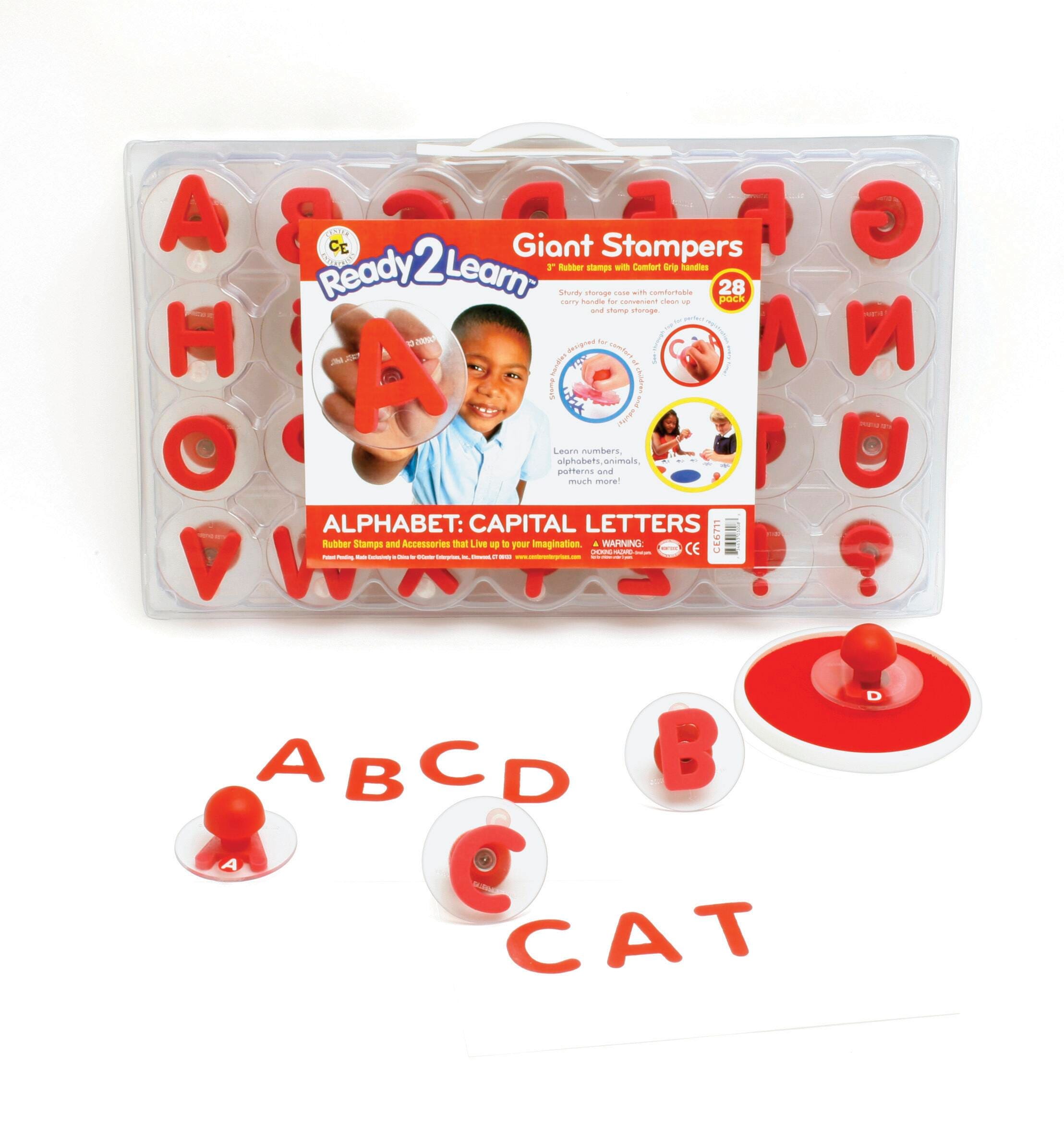 Center Enterprises Plastic Jumbo-Grip Stamp Set, Uppercase Alphabet